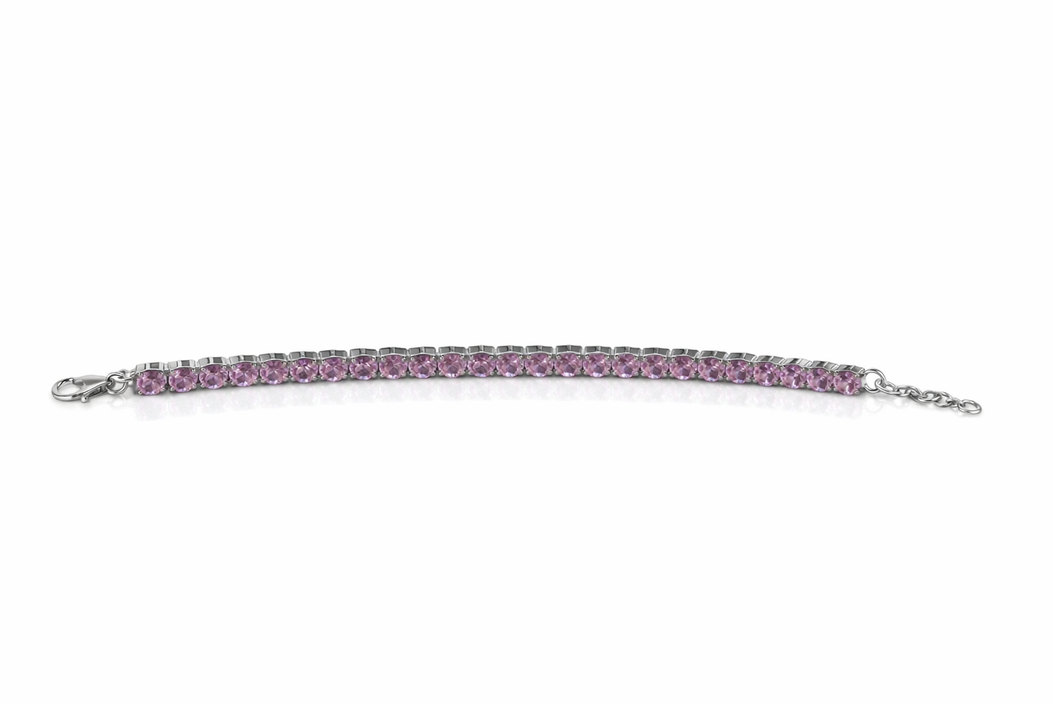Blush Pink Gemstone Tennis Bracelet - Image 4
