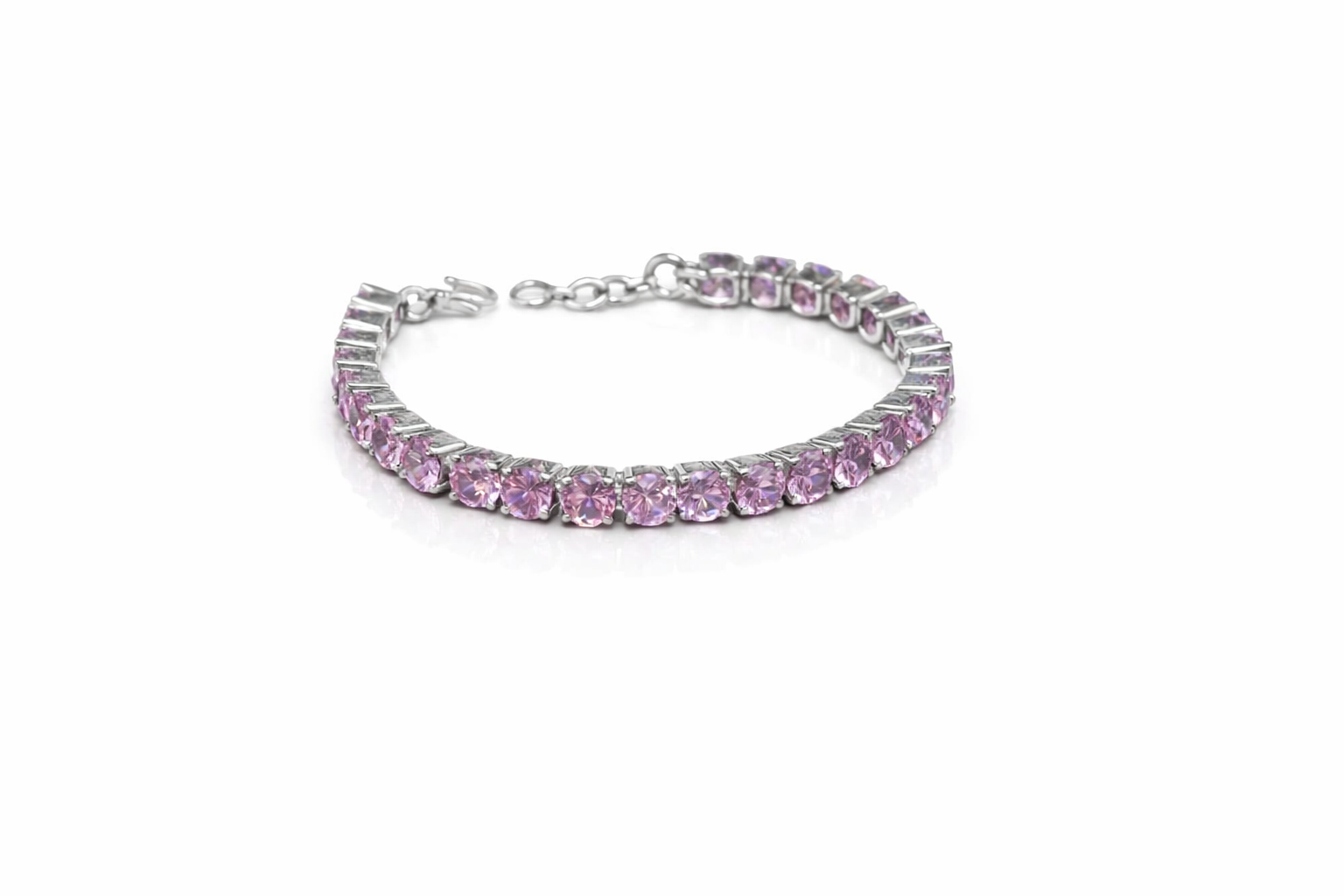 Blush Pink Gemstone Tennis Bracelet