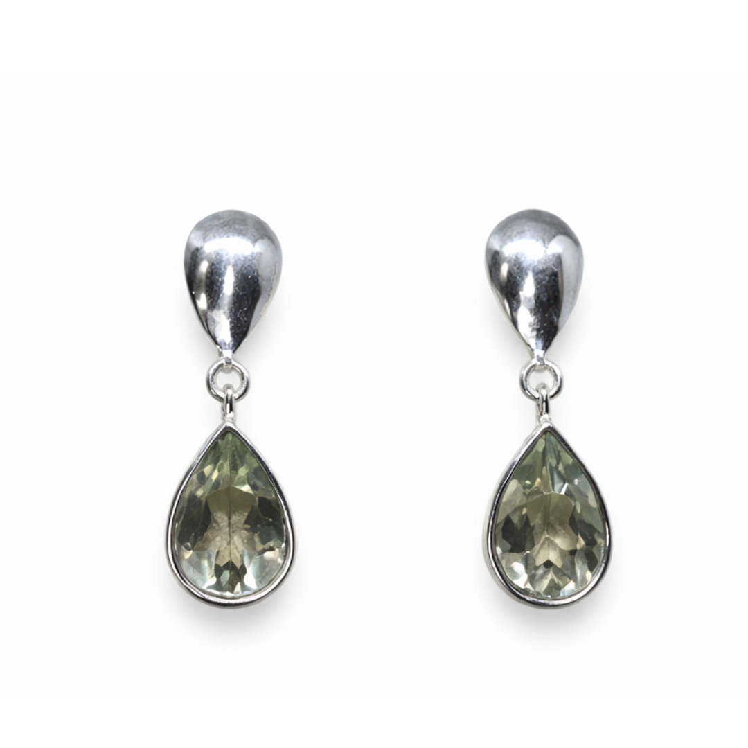 Green Crystal Teardrop Drop Earrings