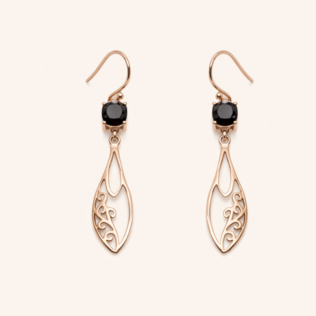 Citrine & Garnet Teardrop Drop Earrings