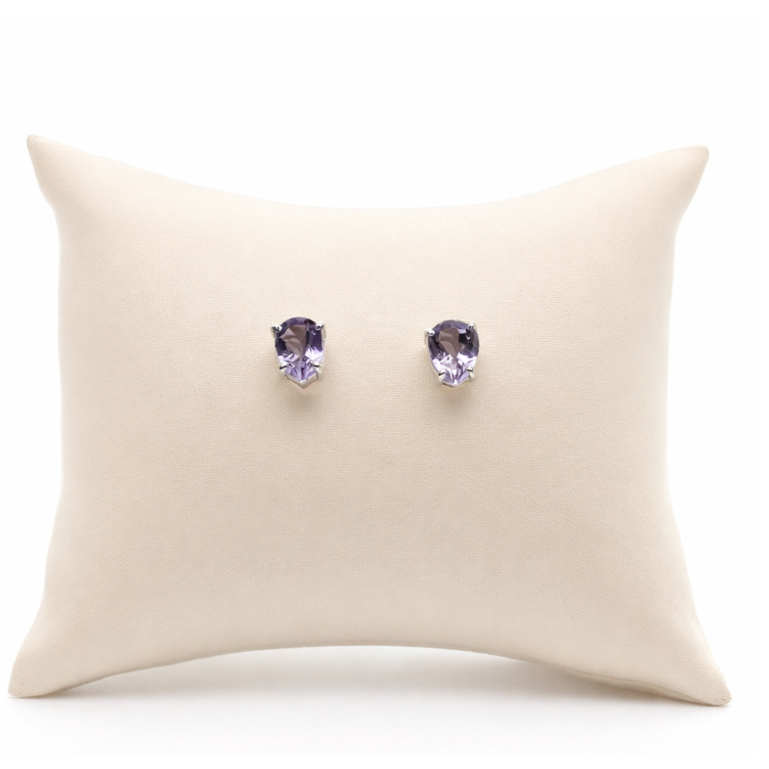 Amethyst Oval Stud Earrings
