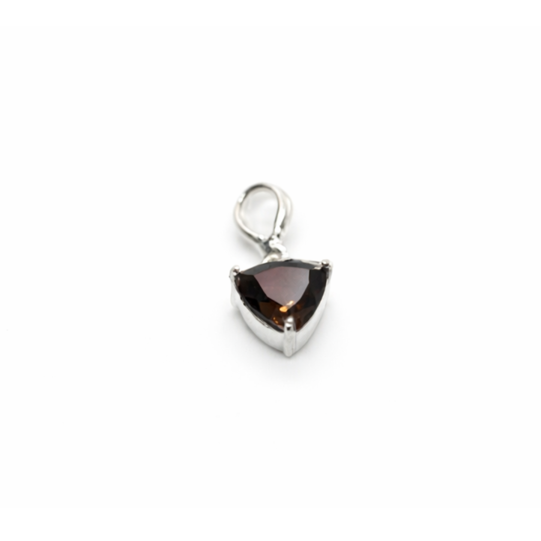 Smoky Quartz Teardrop Silver Pendant