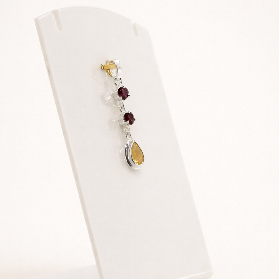 Ruby Heart & Citrine Teardrop Pendant - Image 2